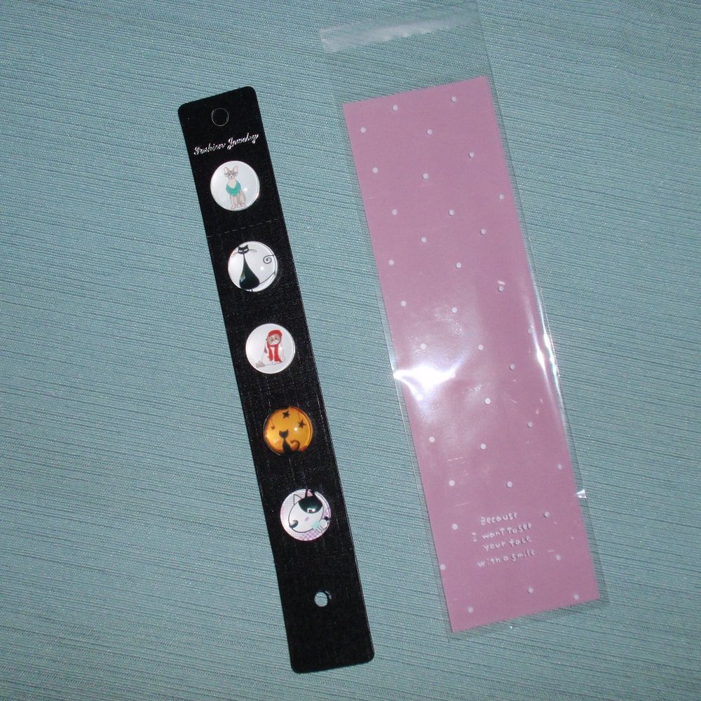 B1G1 SALE Lot 5 Cats 18mm Glass Snap Buttons Snaps Jewelry